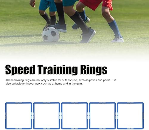 Miniatura 5 de DAUERHAFT Anillos de agilidad anillos de entrenamiento de velocidad de material PP cuadriláteros para deportes de pelota azul