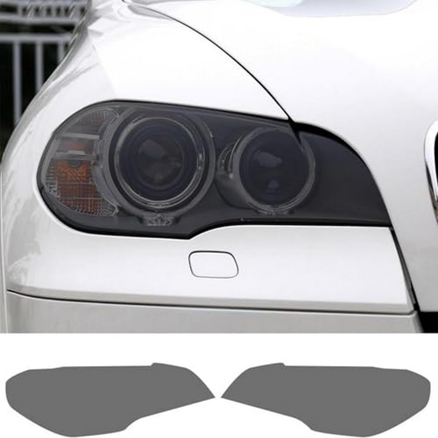 SamLng Car Front Light Film for BMW X5 E70 X5m M Performance 2007-2013 Front Light Transparent Smoke Black TPU Sticker Car Headlight Protective Film