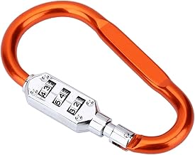 Tbest Luggage Carabiner Lock Travel Bag Luggage Security Combination Lock Luggage Lock Carabiner Lock for Travel Suitcase Air Climbing (Orange)