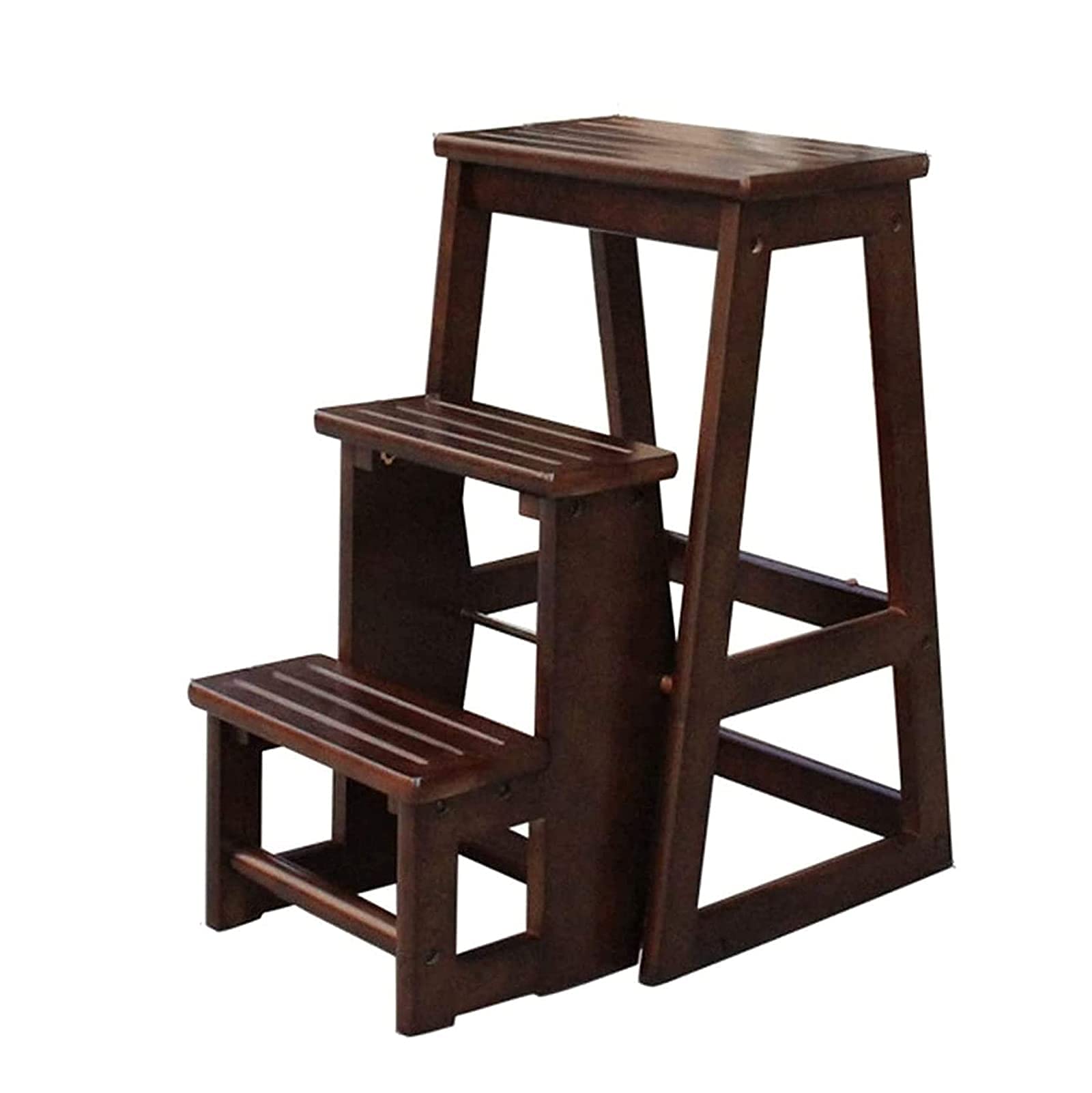 Taburete de cocina portátil de madera para alcanzar estantes altos de forma segura
