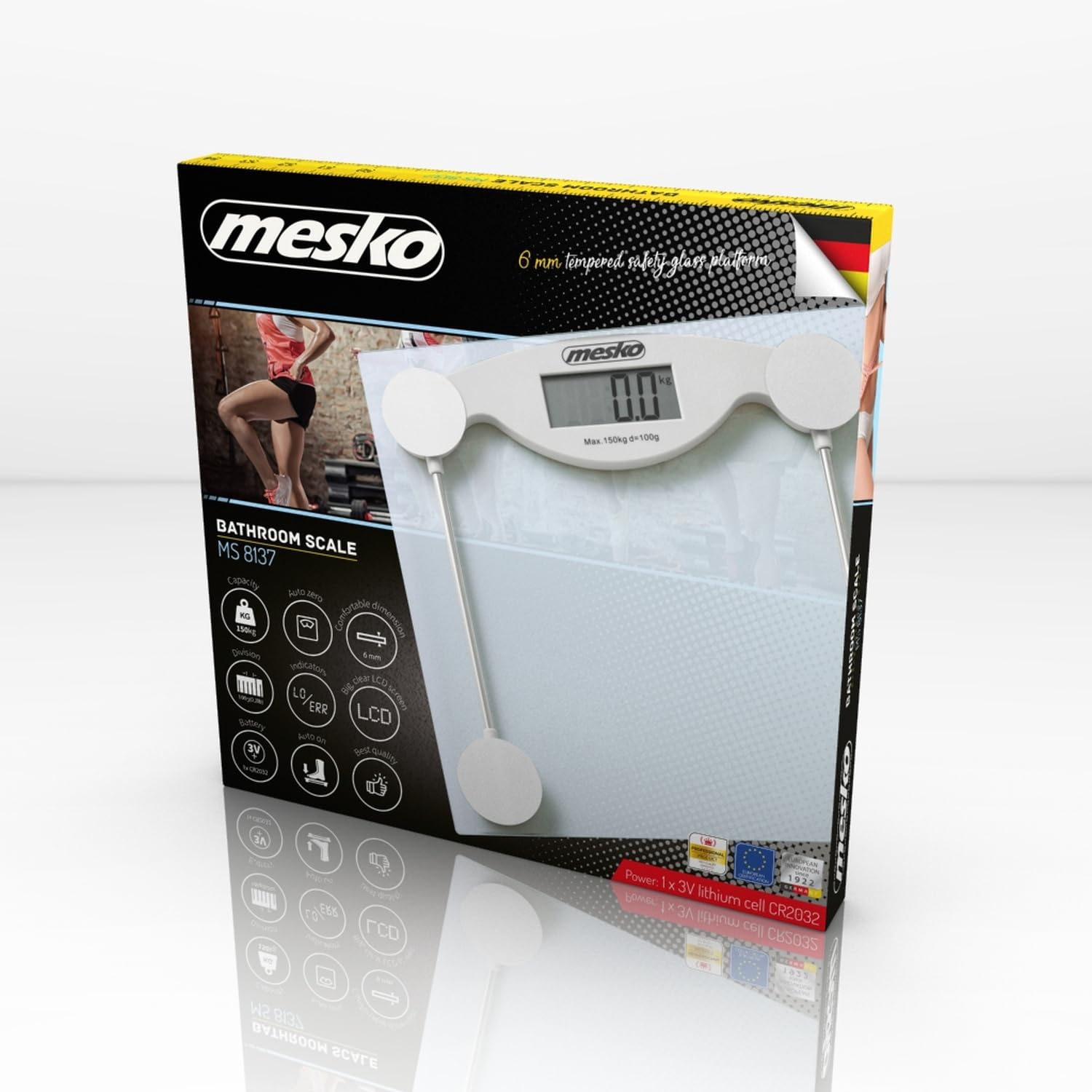 Mesko - Elektroniczna Waga łazienkowa – udźwig do 150 kg – dokładność 100 g