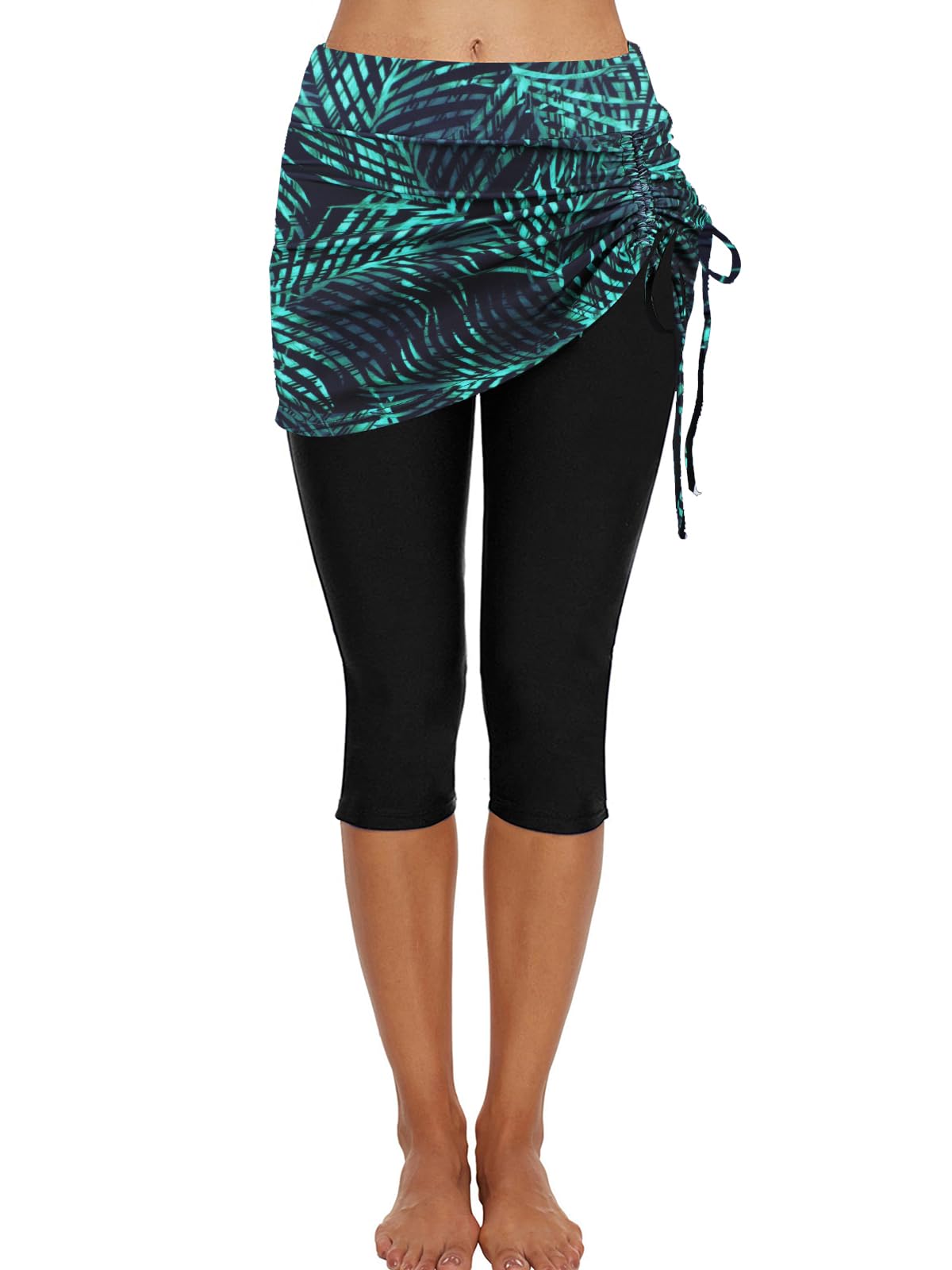ECUPPER Womens High Waisted Swim Capris Leggings Pants