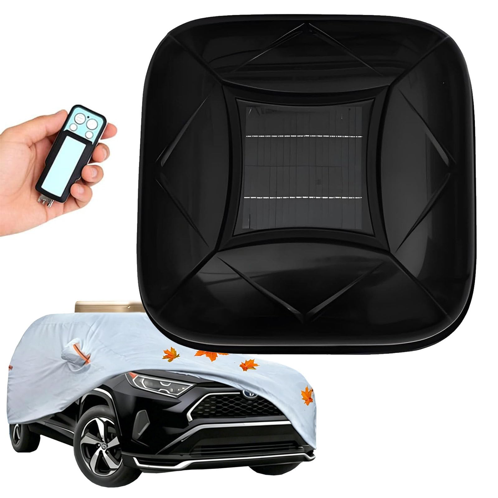 Naturalpowev Solar Automatic Smart Car Cover, Electric Retractable Vehicle Shelter, with Solar Charging, Remote Control, 30-Day Standby, with Anti-Theft Alarm, for Most Sedans Suvs Black-YXXL