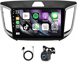 Rádio estéreo para carro de 10 polegadas com carplay com Android 14 Auto para Hyundai Creta ix25 2015-2019 IPS Double Din Touch Screen receptor de áudio automotivo com WiFi GPS com Bluetooth SWC AHD