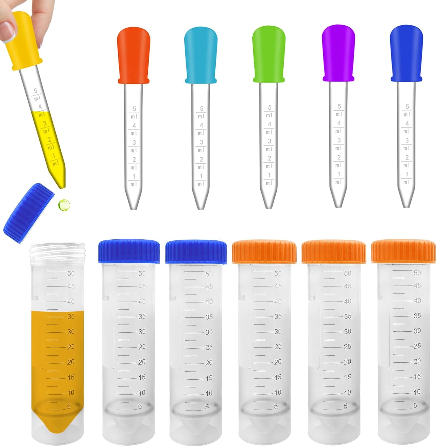9 Pcs Potion Making Kit Children Test Tubes For Children Plastic Test Tubes With Stand And Dropper Pipettes Science Kits For Kids For Creative Scientific Experiments - View #5