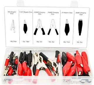 Electrical Clip Alligator Charging Clip Electrical Test Lead Connector Assortment 61030, Package of 60 Pieces