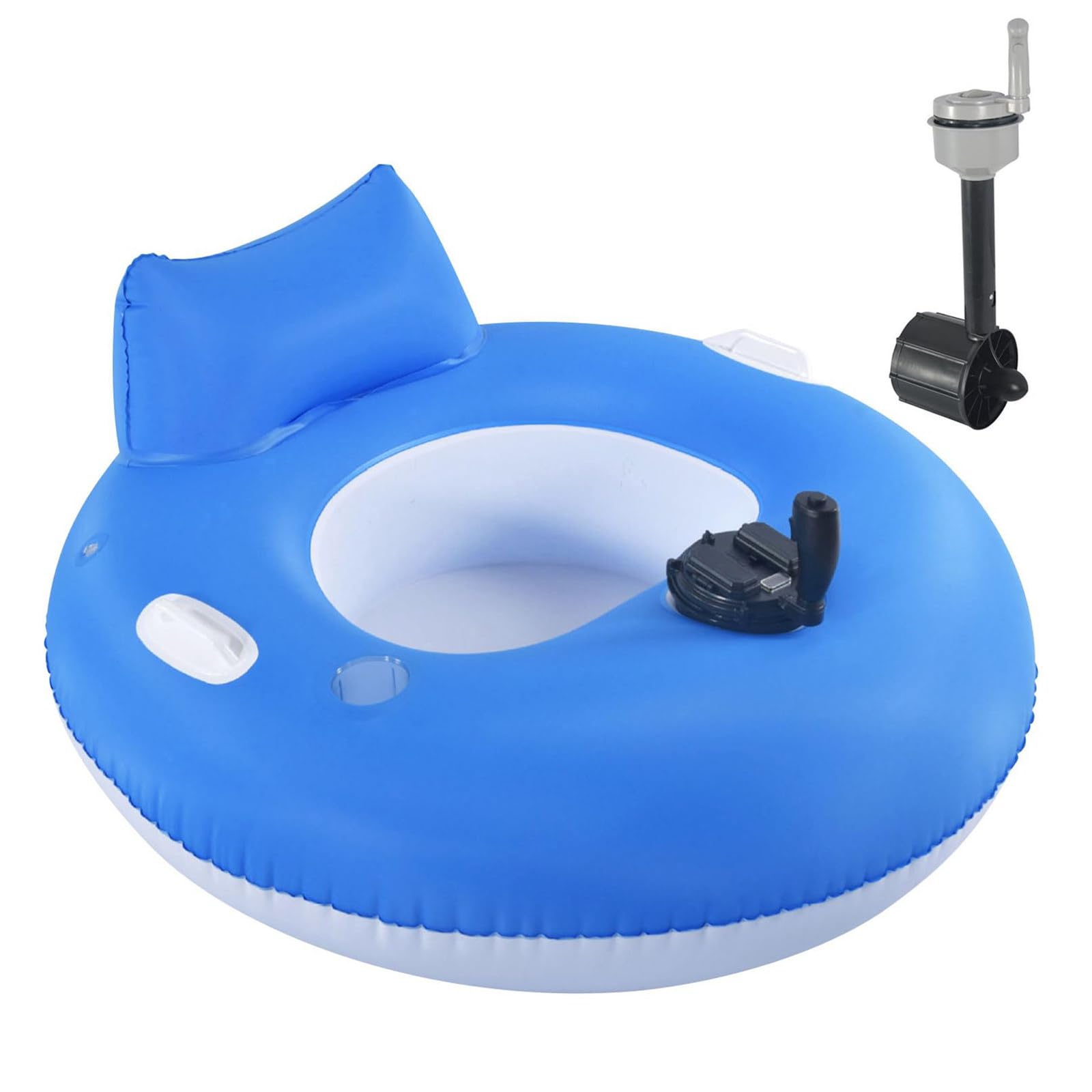 SHAHRYAR Inflatable Motorized Pool Lounger, Rechargeable Propeller & Sturdy Pvc Adrycellbattery