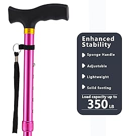 LIXIANG Walking Cane for Women for Stability Balance Folding Foldable Canes for Men Heavy Duty Collapsible Fashionable Decorative Cane Pure Pink