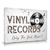 Moanlor Art Music Decor Vinyl Records Only The Best Music Metal Signs for Garage Bar Patio Home Decor Gifts Vintage Retro Rustic Metal Print 12