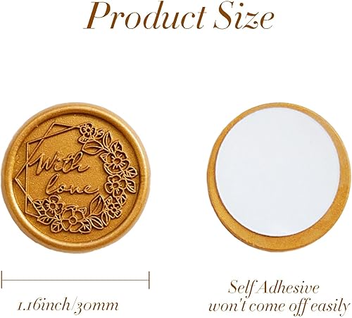 Miniatura 2 de Adhesivos de sello de cera retro, autoadhesivos, para invitaciones para despedida de soltera, fiesta de compromiso, día de San Valentín, envolturas