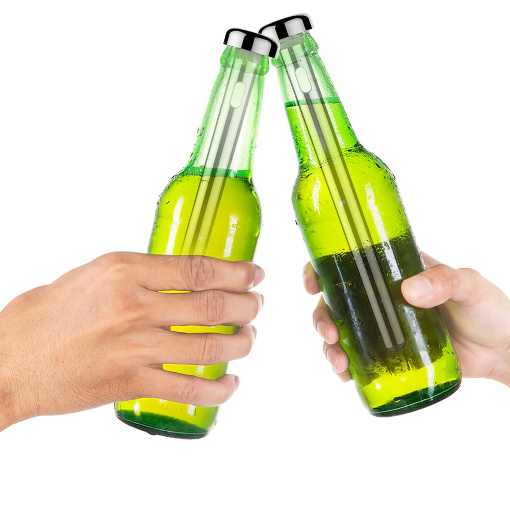 Enfriador Cerveza, dellyy Enfriador de Botellas de Acero Inoxidable, Accesorios de Vino, Regalar para Hombre y Mujer, Regalo para Padre (2)
