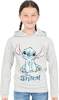 Disney Girls Lilo and Stitch Grey Cotton Hoodie