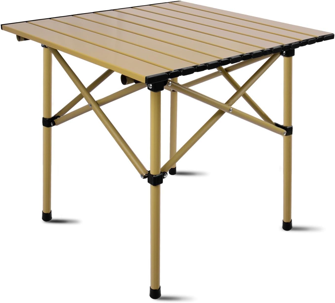 ORCHID M® Folding Camping Table, Aluminum Roll-up Camp Table, Portable and Durable Table with Carry Bag for Outdoor Picnic, Beach, Kitchen- 21(L) x20(W) x20(H)
