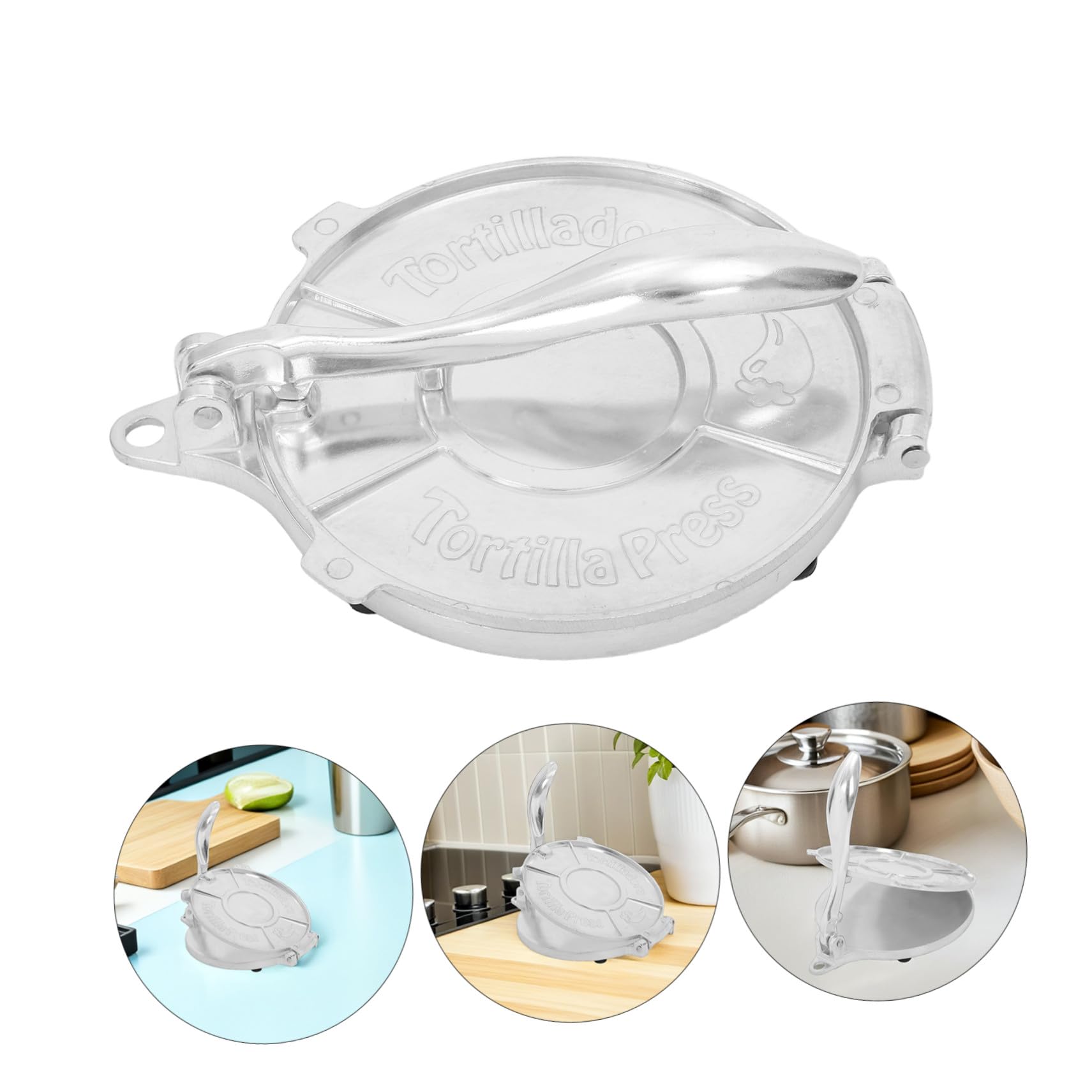 Ciieeo Tortilla Press presa per tortilla in alluminio di mais macchina per gnocchi Silver