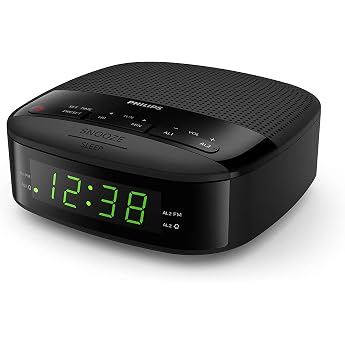 Philips Audio Radio Alarm Clock FM Radio Double Alarm Sleep Timer Compact Design - TAR3205/12
