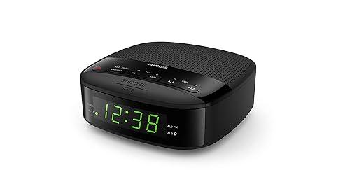 Philips Audio R3205/12 Radio-réveil, Radio FM (Double Alarme, Arrêt programmé,