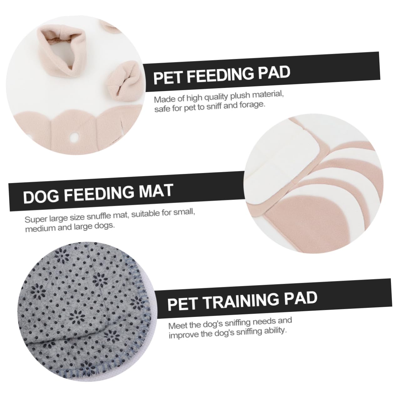 FRCOLOR Tapis de Fouille pour Chien en Peluche, Beige, pour L’Apprentissage de L’Alimentation Lente, Activités Intérieures, Petits et Grands Chiens