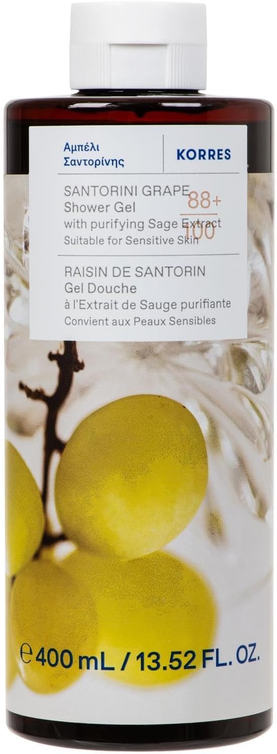 KORRES Santorini Grape Shower Gel with purifying Sage extract, suitable for Sensitive skin, 400ml