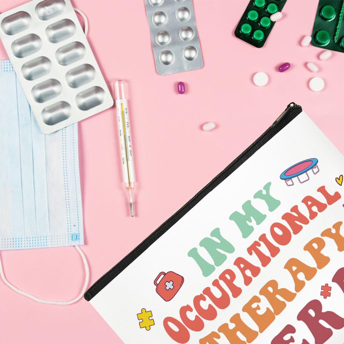Occupational Therapy Gifts Makeup Bag, OT Gifts for Speech Therapist, OT Appreciation Gifts for Women Female Thank You Graduation Birthday Employee Coworker Retirement - Image 3