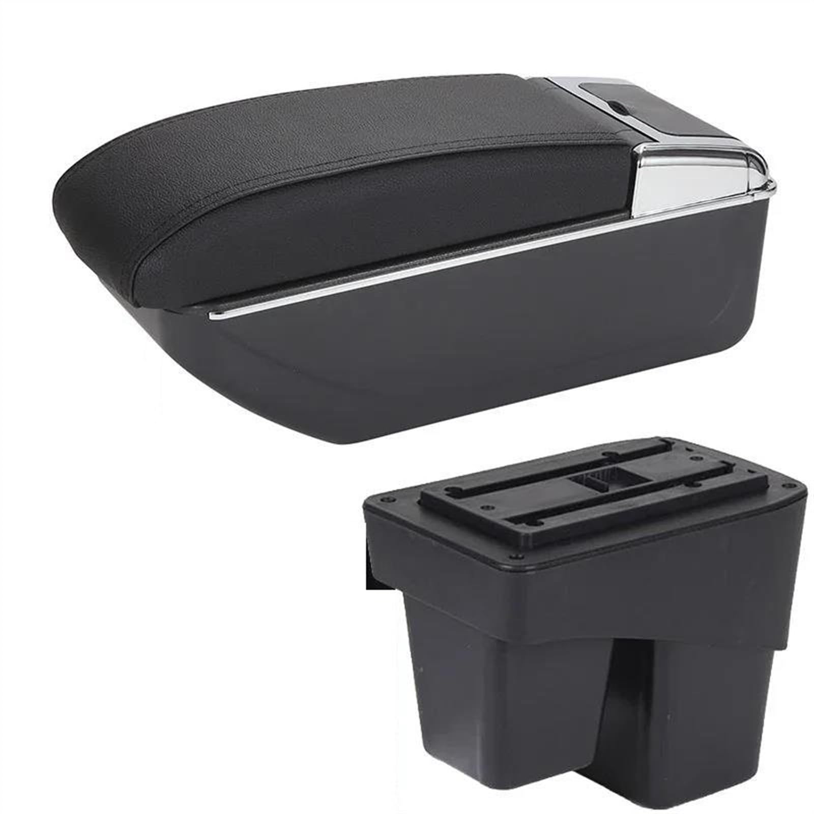 NOHEEU Car Armrest Box 2014-2020 Storage Accessories Retrofit Parts Interior For WR-V For Fit For Jazz 3(B2 Black line 7USB)