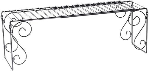 Expandible Scroll Metal 1 estante, sobre el estante del fregadero - Negro