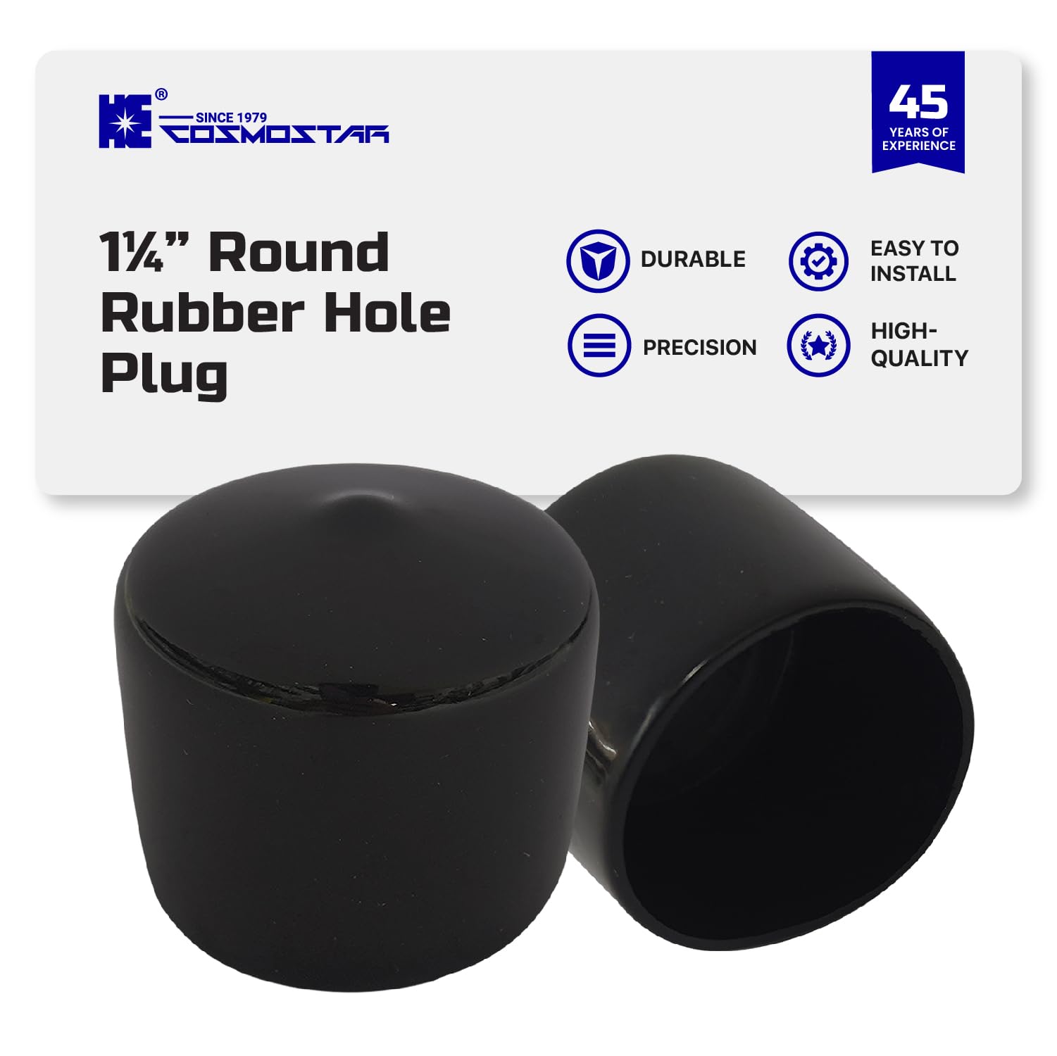 Prescott Plastics 1.25" Inch Angle Iron Plug Insert (10 Pack), Black L Shaped End Cap For Metal Tubing, Fence, Glide Insert For Pipe Post, Chairs And Furniture Legs