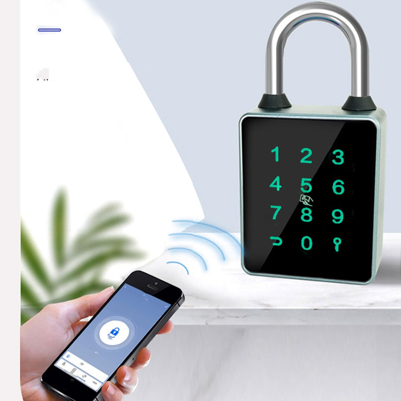 Candado de Combinación Inteligente con Teclado Táctil y Reconocimiento de Huellas Dactilares Perfecto para Puertas y Garajes Aleación de Zinc Duradera Acero Inoxidable