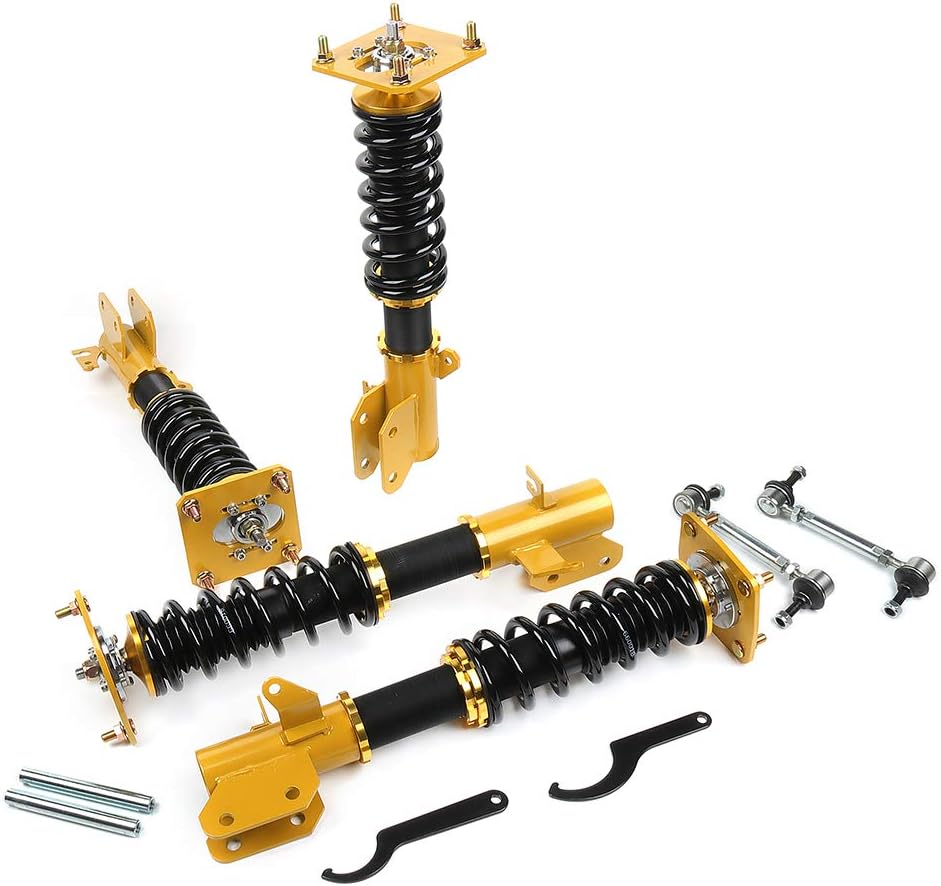 Coilover Suspensions Shock Struts Kits Assembly SCITOO Full Set Shocks Struts Adjustable Kits fit for 1999-2002 for Mazda Protege /2002-2003 for Mazda Protege5
