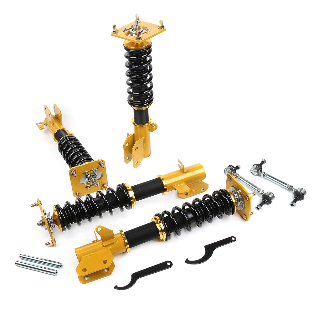 Coilover Suspensions Shock Struts Kits Assembly SCITOO Full Set Shocks Struts Adjustable Kits fit for 1999-2002 for Mazda Protege /2002-2003 for Mazda