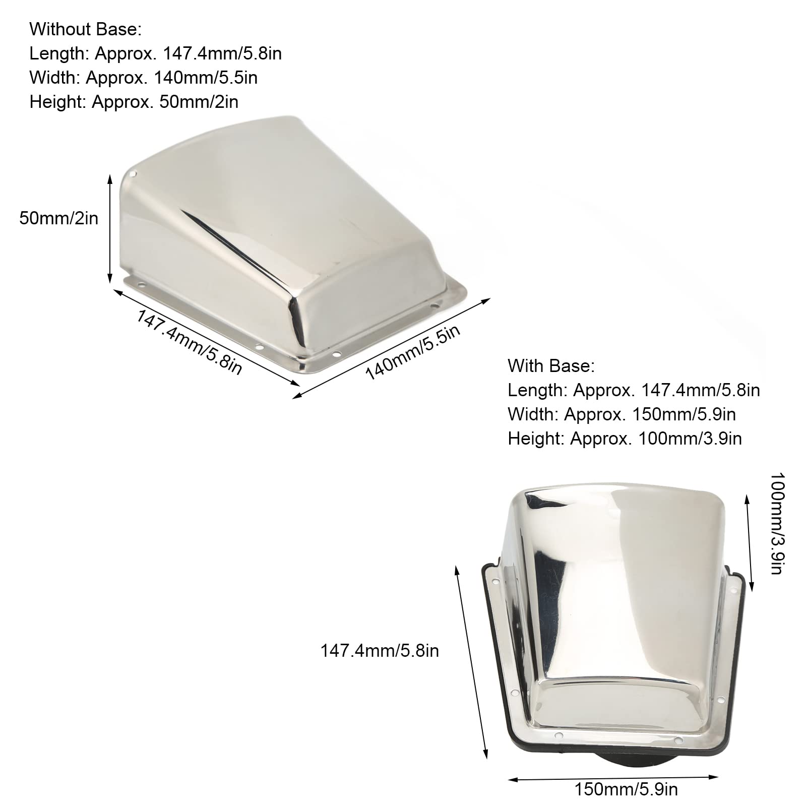 Pissente Boat Vent Cover, Marine Vent Cover 304 Stainless Steel Nylon Base Moistureproof Boats Marine Intake Exhaust Cowl Ventilator Yachts Accessory