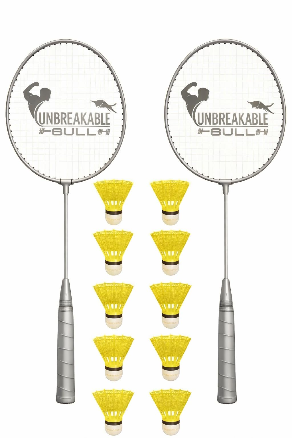 𝐔𝐍𝐁𝐑𝐄𝐀𝐊𝐀𝐁𝐋𝐄 𝐁𝐔𝐋𝐋 Badminton Racket Set with Nylon Shuttlecocks 10pc | Strong Frame, Easy Grip for Indoor & Outdoor Play Game-picture-25