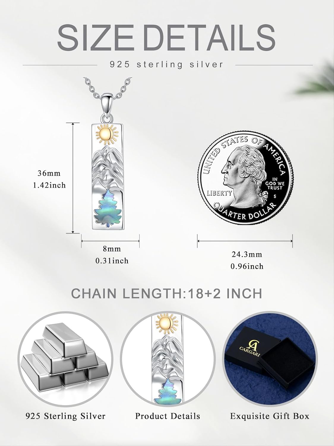 Mountain Necklace For Women 925 Sterling Silver Mountain Pendant jewelry Nature Mountain Jewelry Gifts For Hikers Climbers Nature Lover - Image 2