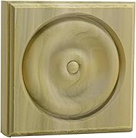 Vista 2 de EWAP40 Rosette Casing Corner Block 1" x 4" Cuadrado Sin Terminar, Cereza