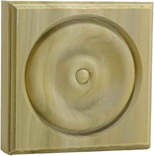 Miniatura 2 de EWAP40 Rosette Casing Corner Block 1" x 3" Cuadrado Sin Terminar, Roble Rojo