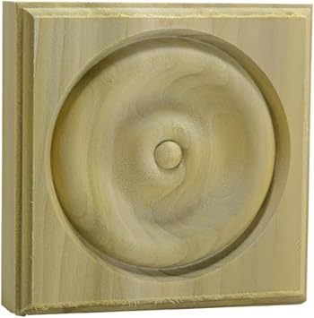 EWAP40 Rosette Casing Corner Block 1" x 4" Square Unfinished, Poplar