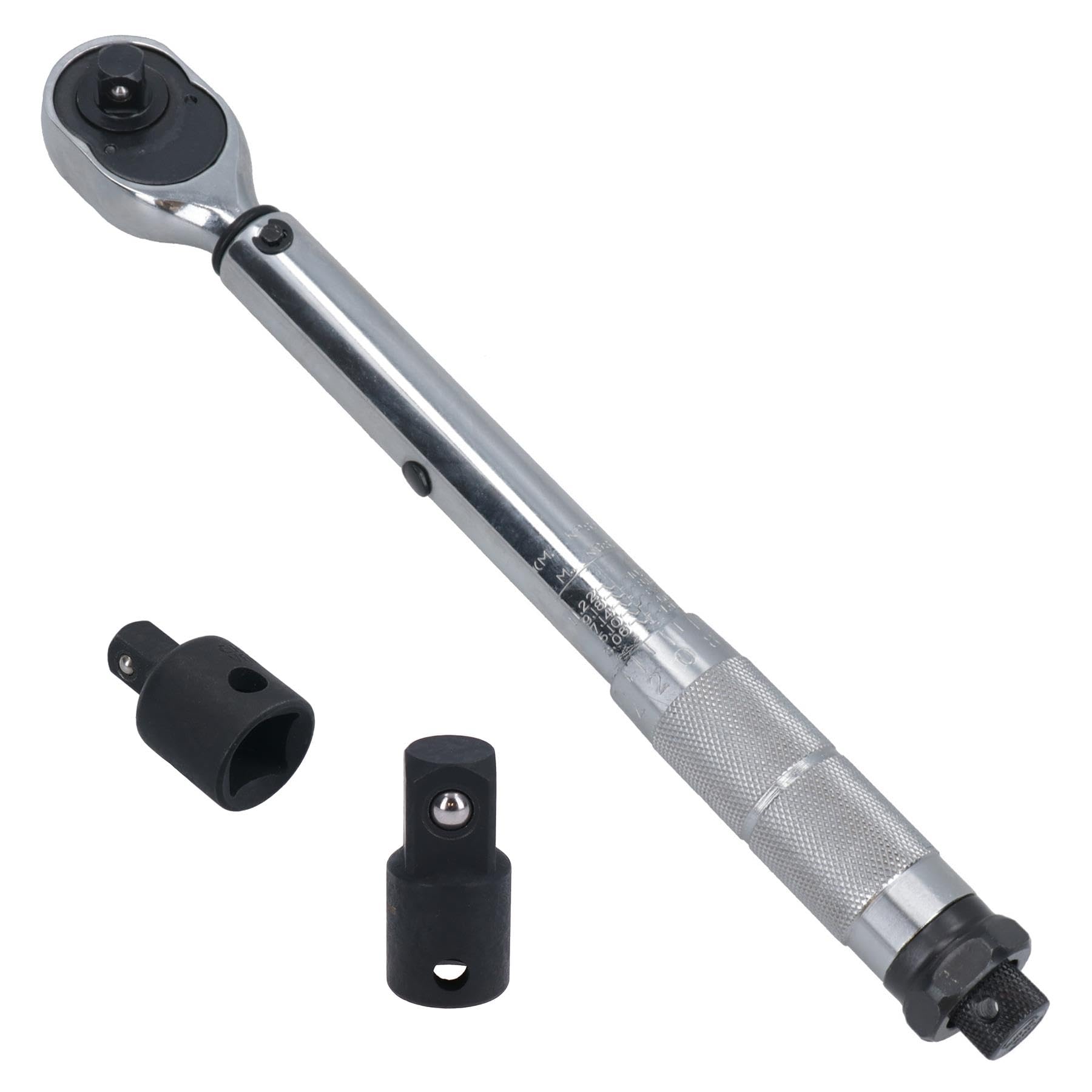 Ab Tools 3/8In Drive Torque Wrench With 1/4In + 1/2In Impact Adaptors 19Nm – 110Nm