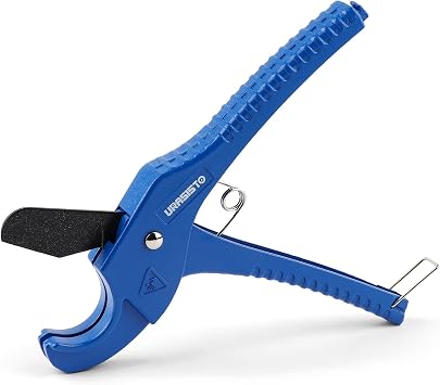 URASISTO Ratchet-type Pipe and PVC Cutter, One-hand Fast Pipe Cutting Tool for Cutting 1-1/4 inch PVC PPR Plastic Hoses and Pipe, Suitable for Home Working and Plumber