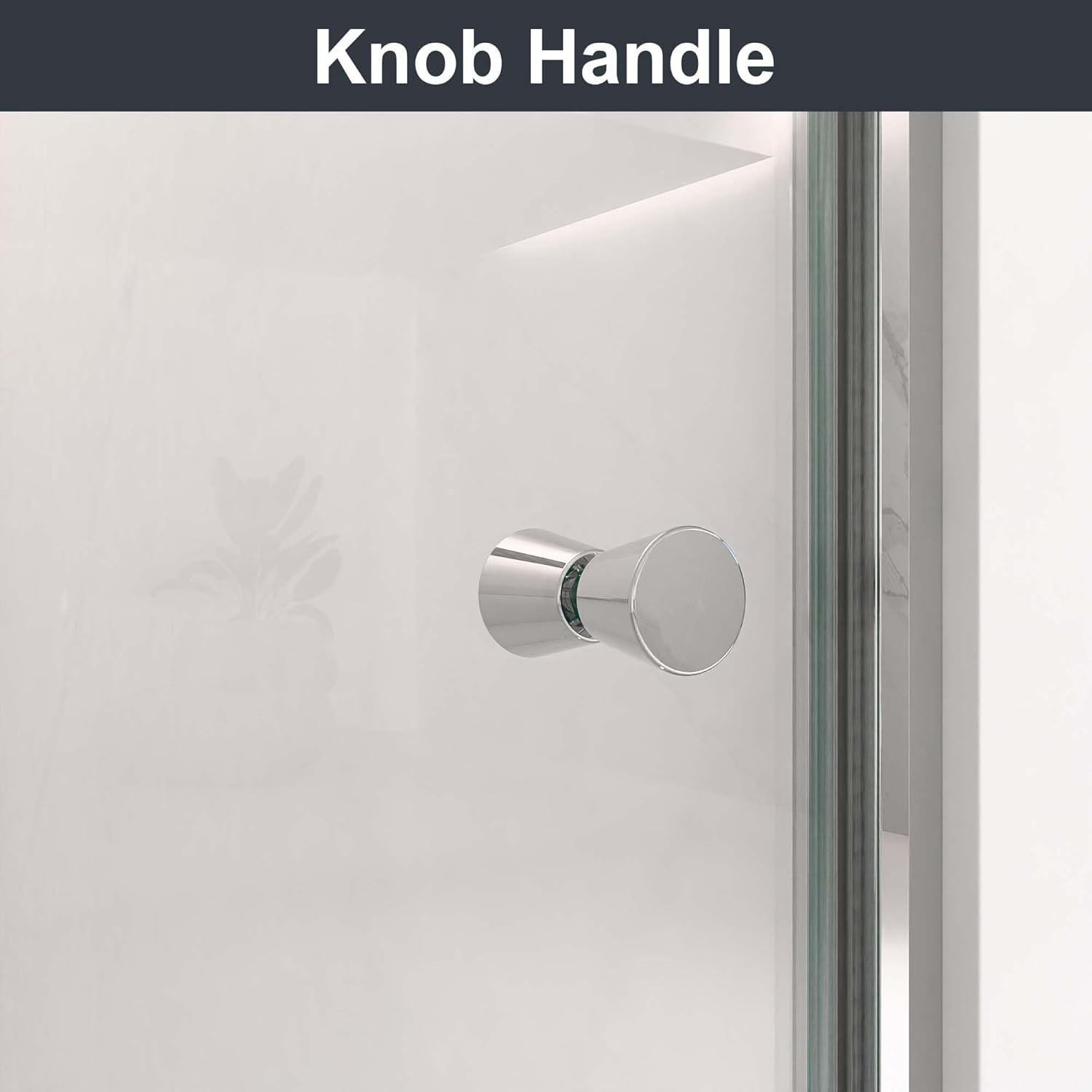 32" x 72"Bathroom Door, Glass Shower Doors for Walk in Shower, Matte Black Bathroom Shower Door with Knob-Style Handle, Pivot Semi-Frameless, Pivot Semi-Frameless (Chrome-32" x 72")