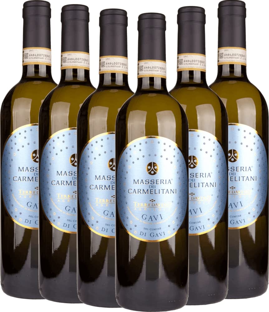 Masseria Dei Carmelitani Gavi di Gavi DOCG Vite Colte Weißwein 6 x 0,75l VINELLO - 6 x Weinpaket inkl. kostenlosem VINELLO.weinausgießer