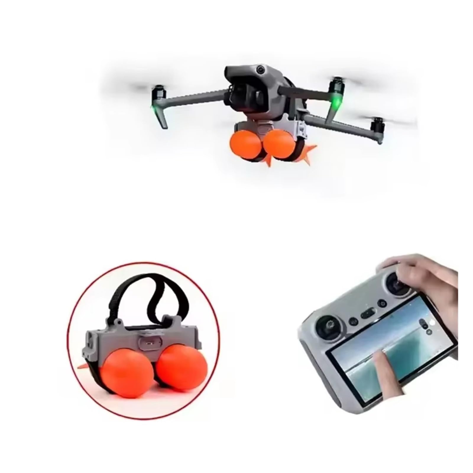 Drone Airdrop System Drone Doppio Lanciatore con Induzione Luce per DJ&I Mi&ni 4/4Pro (Telecomando Incluso) -Y18A