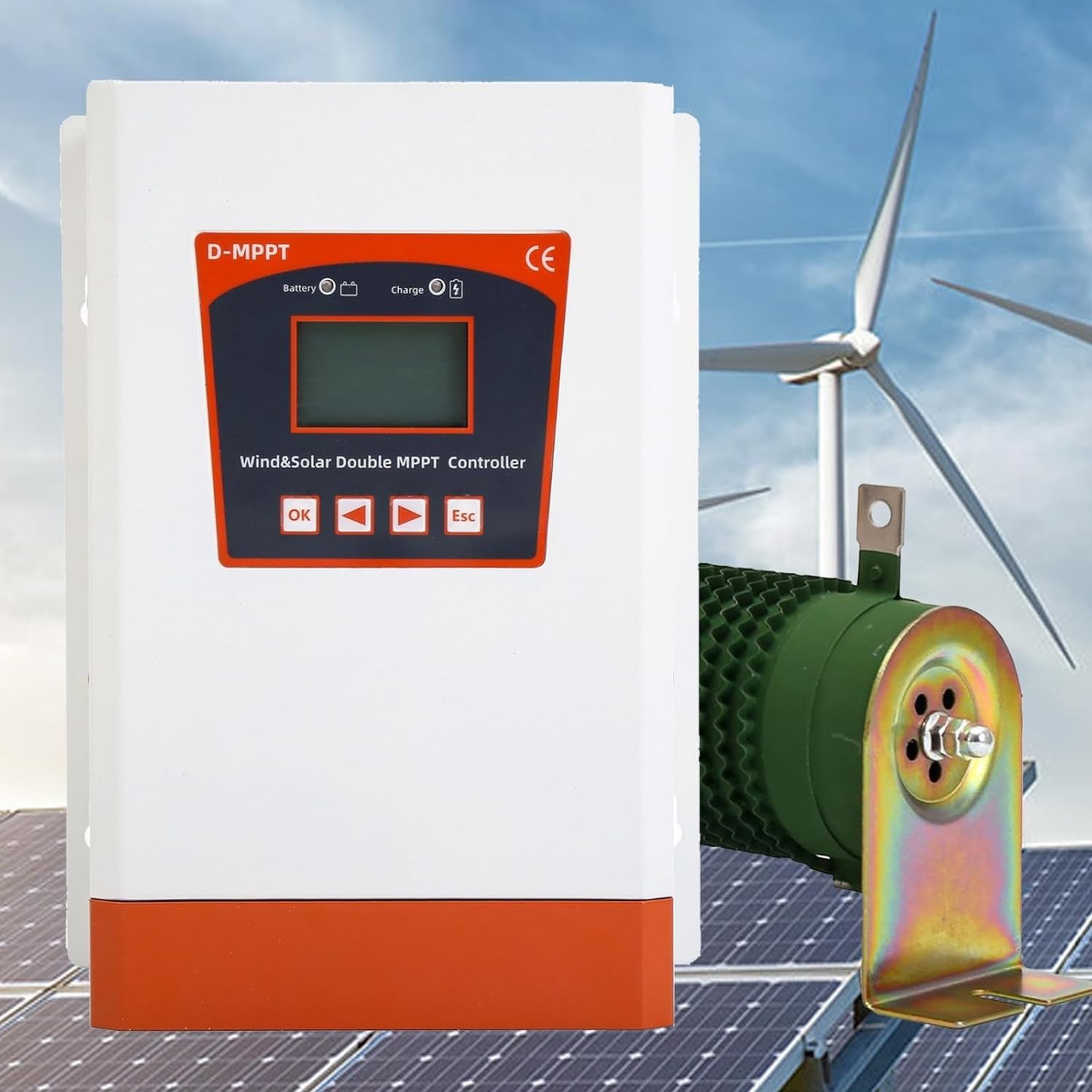 Hybrydowy Kontroler Wiatrowo-Słoneczny Podwójnym Mppt, Regulator 12 V/24 V/48 V, Hybrydowy Kontroler Wiatrowo-Słoneczny, Do ładowania Akumulatora Generatora Turbiny Wiatrowej(24V/48V Auto,8000W)