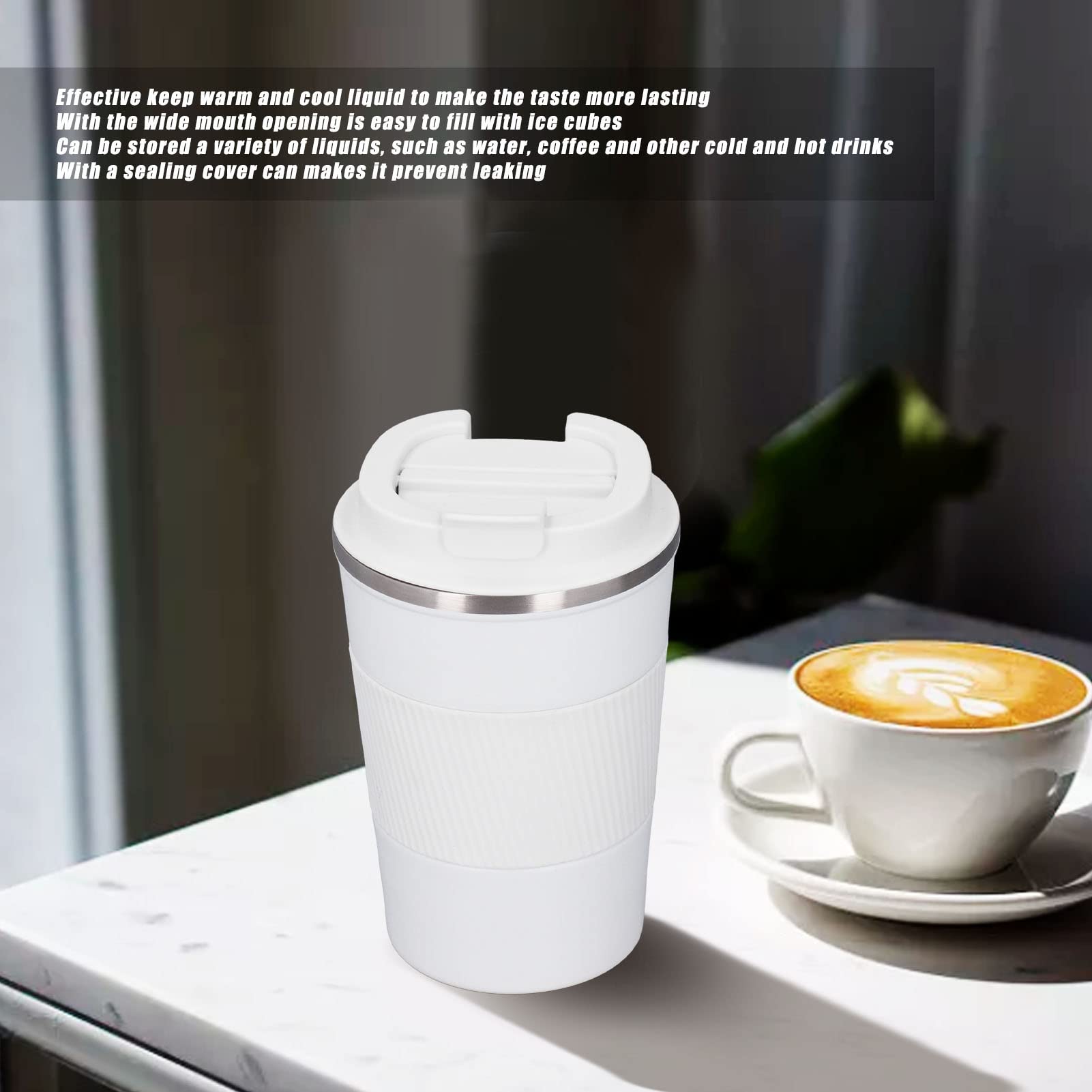 Taza de café aislada, taza sellada al vacío, portátil para oficina, 510 ml