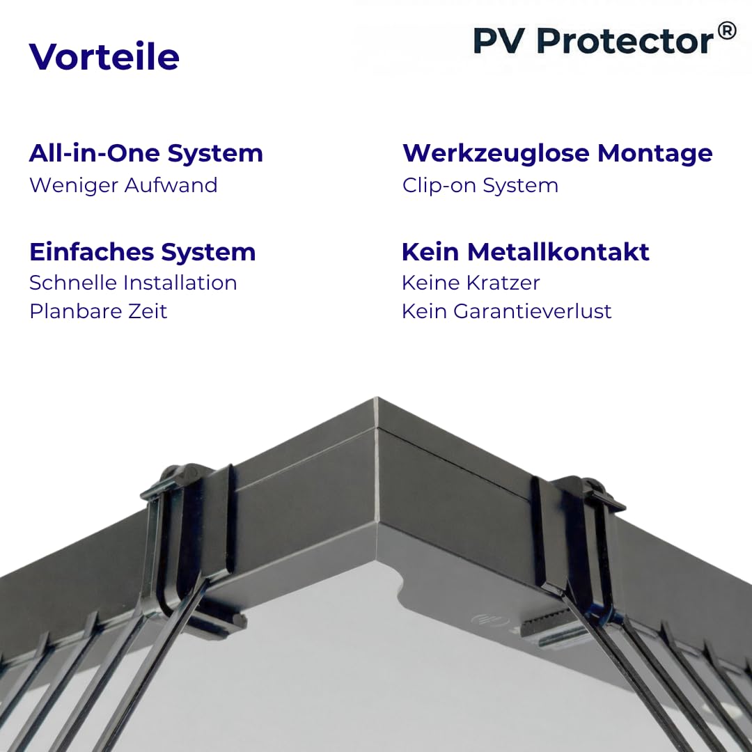 Vogelabwehr 40m – C-Clip 30mm – Standard 150 mm, UV-beständiges Schutznetz für Solaranlagen