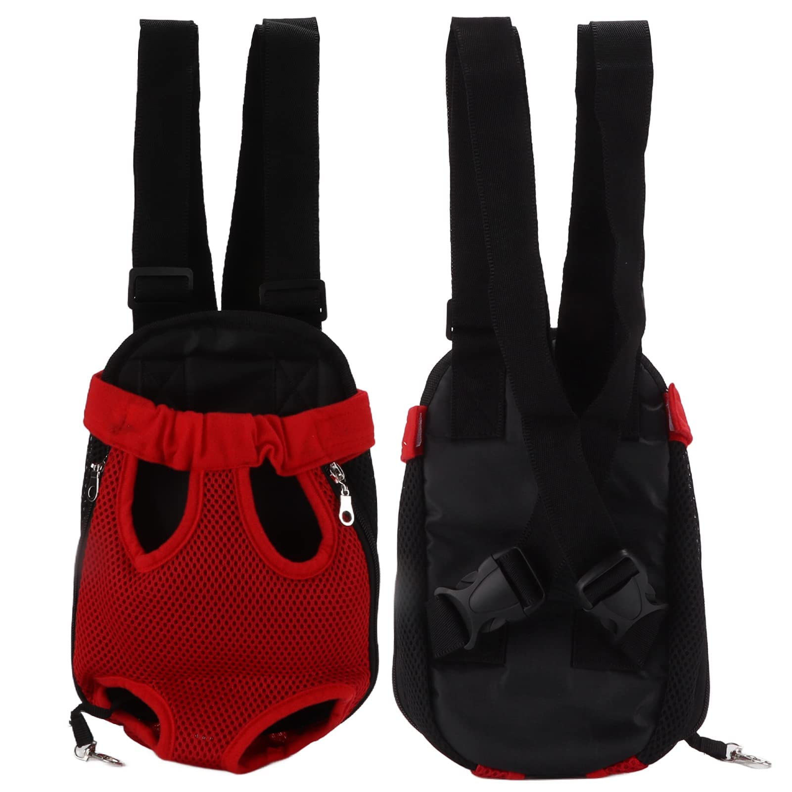 Haustiertrage Rucksack Hundetrage Brusttasche Freihändige Brusttrage Vierbeinige Rucksacktasche für Kleine Mittelgroße Hunde und Katzen Wandern Outdoor Reisen(S rot)