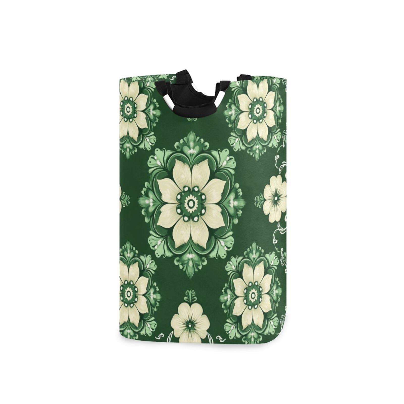 Jihqo Laundry Hamper Basket St Patrick's Clover Pattern Collapsible Nursery Storage Bin Waterproof Clothing Baskets for Home Bedroom Bathroom Washing Room