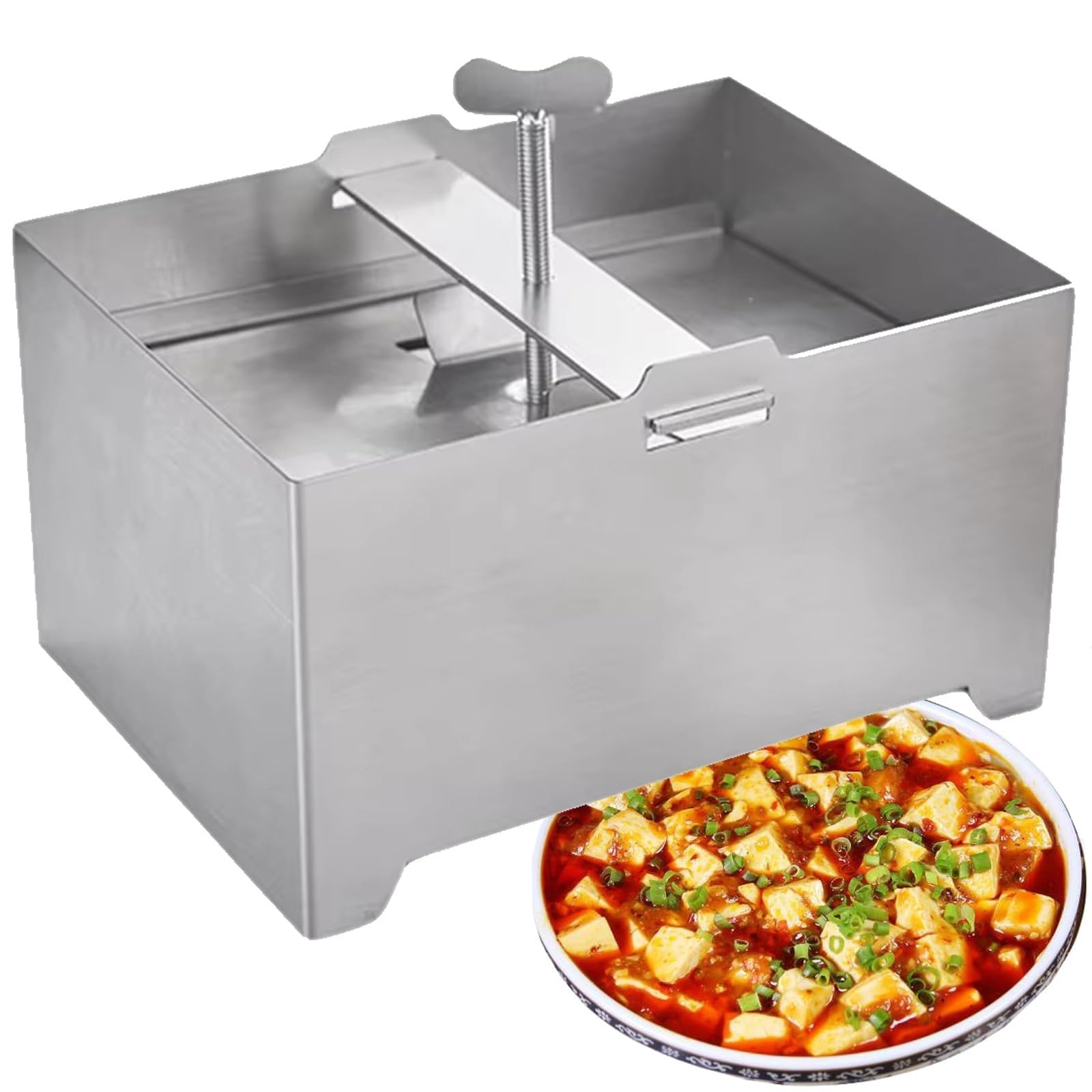 Tofupresse aus Edelstahl mit Ablaufloch, leicht zu reinigendes Werkzeug für festen gleichmäßigen Tofu, veganes Küchenutensil