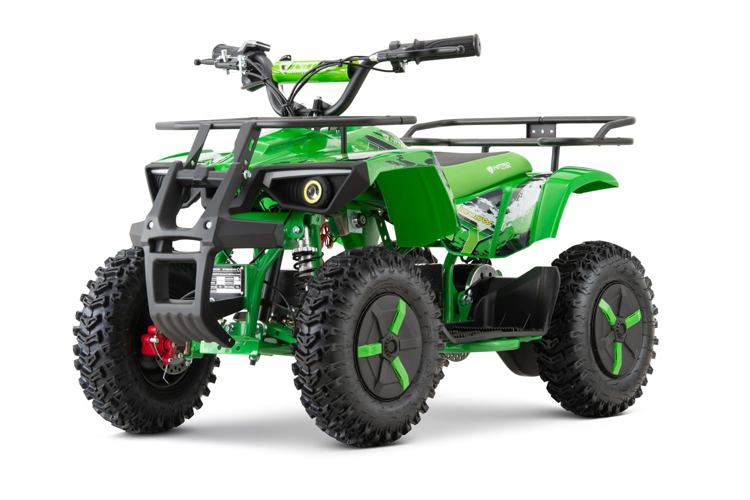 Eco Dusty Sport 1000W 36V Kinderquad 6 Zoll Snowy Profile L Elektro Mini Quad LED Drossel Rueckwärtsgang (Grün)
