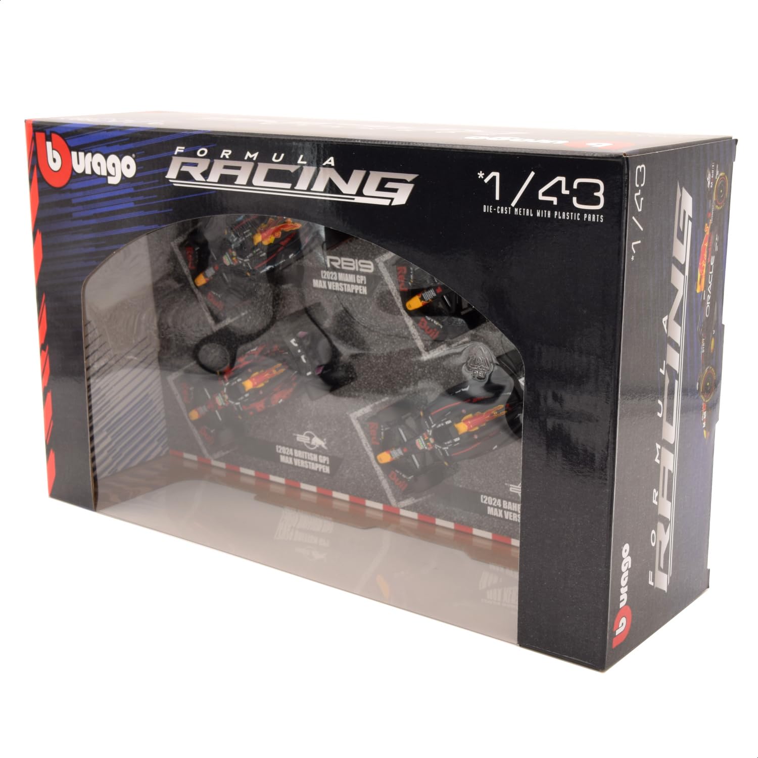 RED BULL RACING Set 4 Modelli auto Formula 1 F1 2021-2023 - VERSTAPPEN - Scala 1:43 12cm - Bburago 38092V