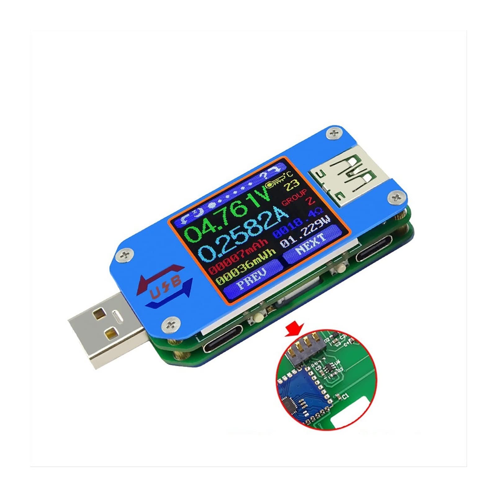 RD UM25 UM25C. zum App USB 2.0. Art -C LCD. Voltmeter-Amperemeterspannung Stromzähler Batterieladung USB-Tester(UM25C and LD35)