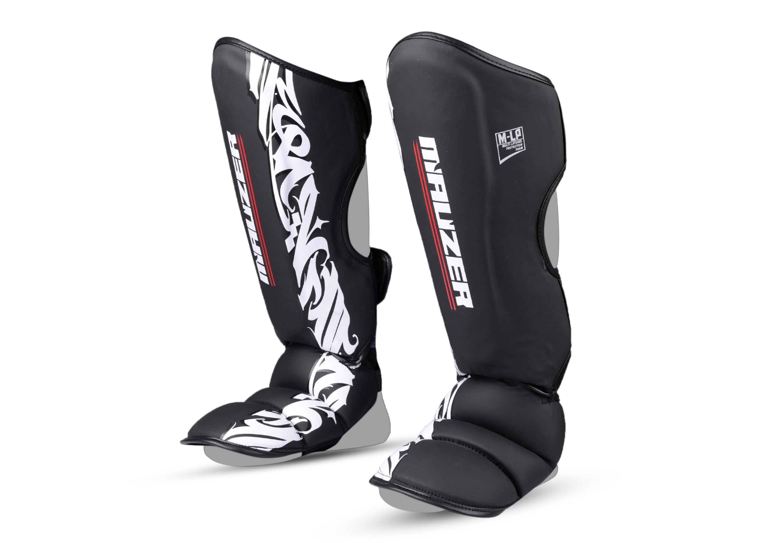 Mauzer Small Muay Thai MMA Shin Guards & Foot Protection | Kickboxing Instep Protectors | High-Density EVA Padding | Adjustable Velcro Straps | Durable Synthetic Leather (Small)-image-29